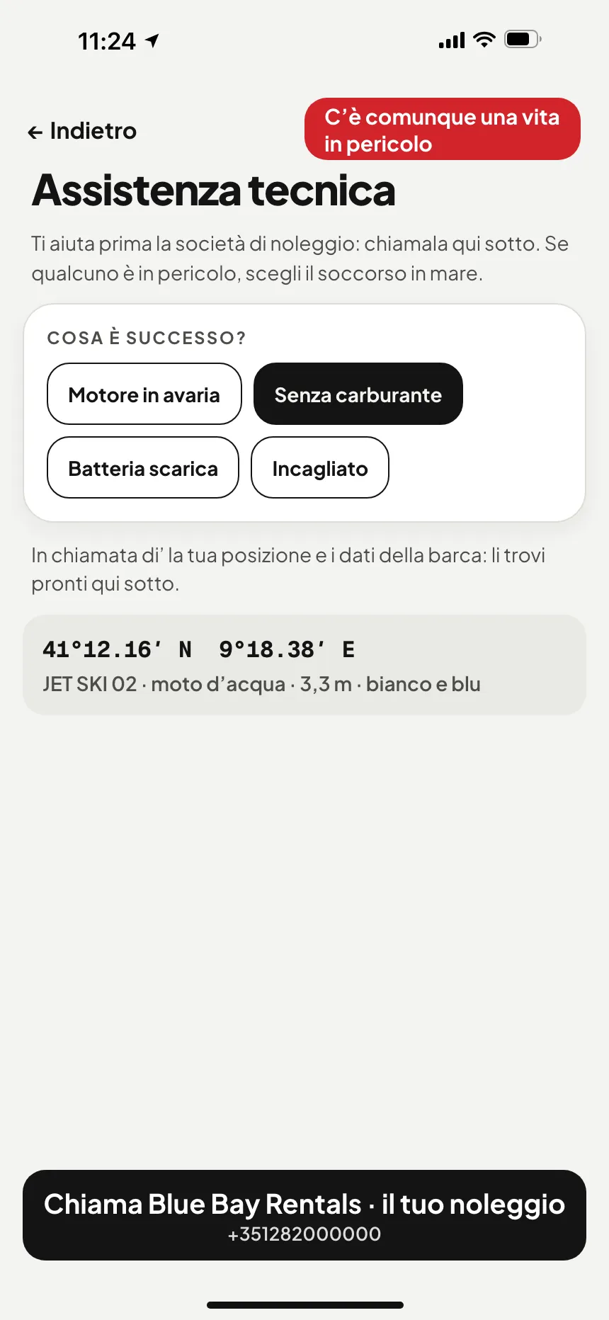 App VesselSOS, non è un’emergenza: assistenza tecnica con un pulsante che chiama il servizio di assistenza