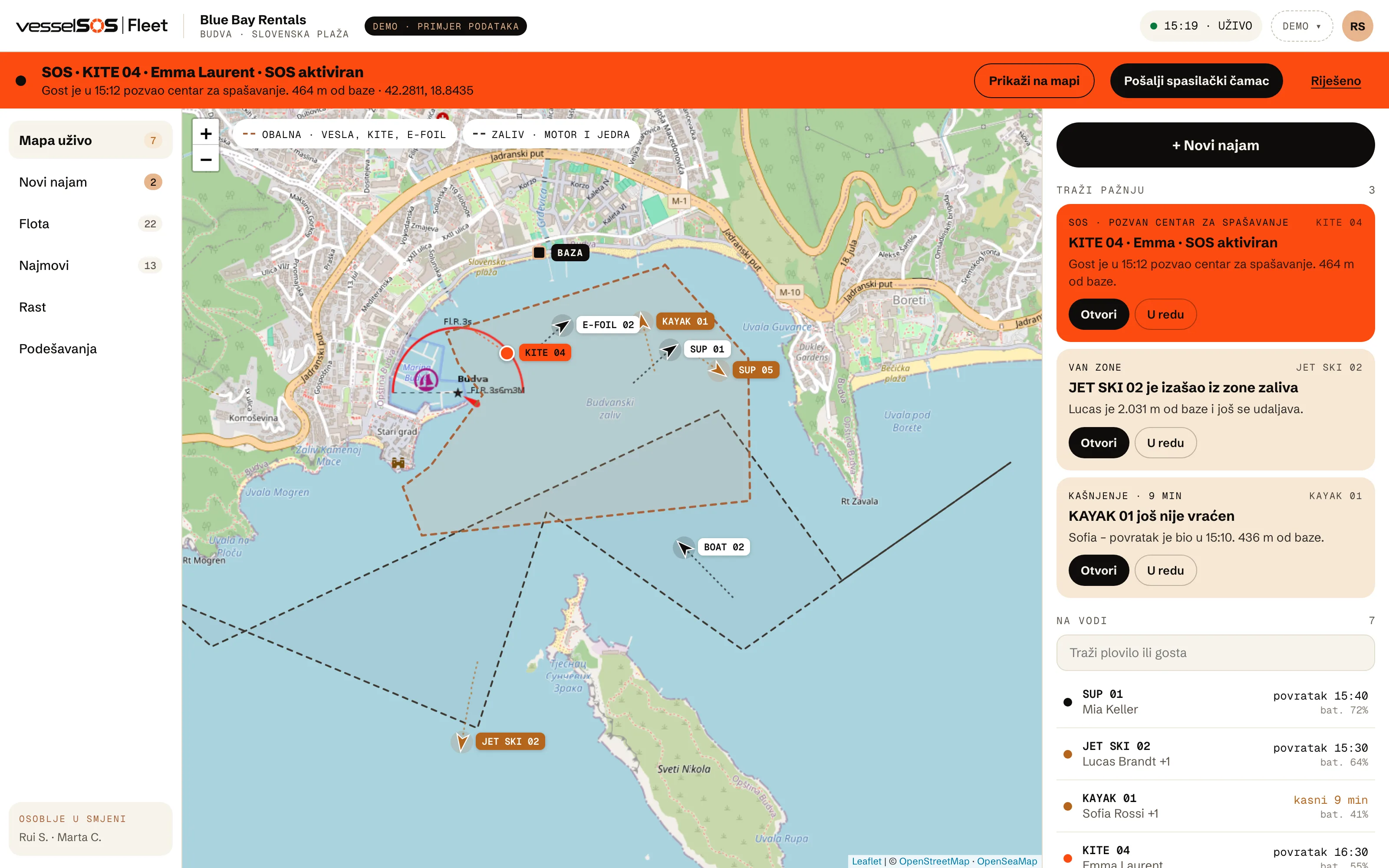 Kontrolna tabla Fleet: mapa uživo sa svim najmovima i upozorenjima koja traže pažnju